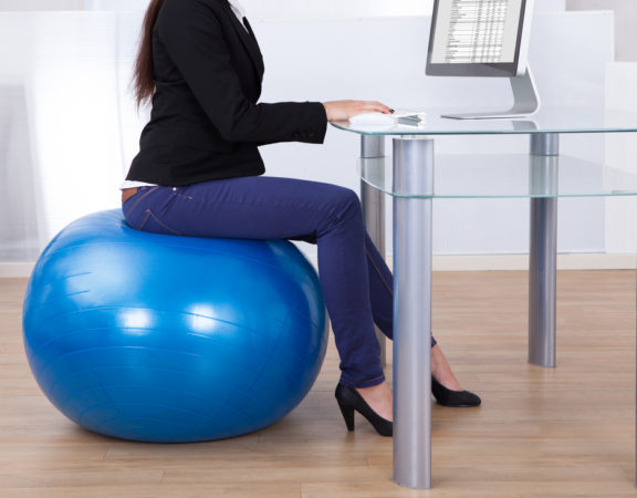 Working on a Balance Ball at your desk